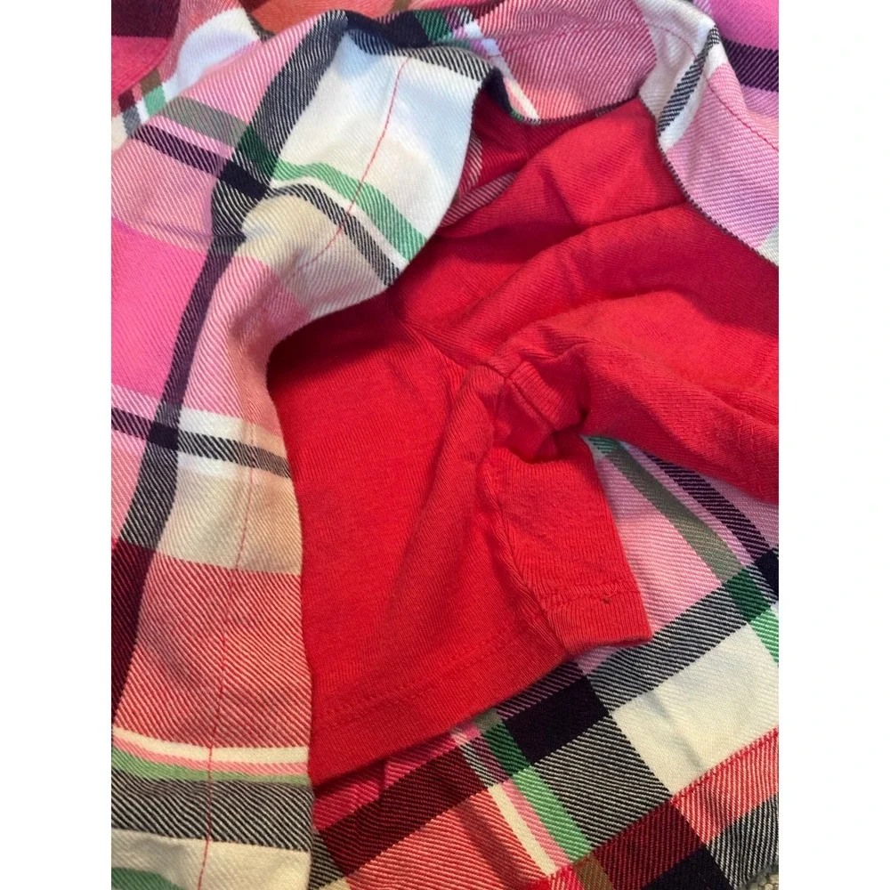 Gymboree Girls Pink Bunny Long Sleeve Top and Plaid Skort Set Size 10